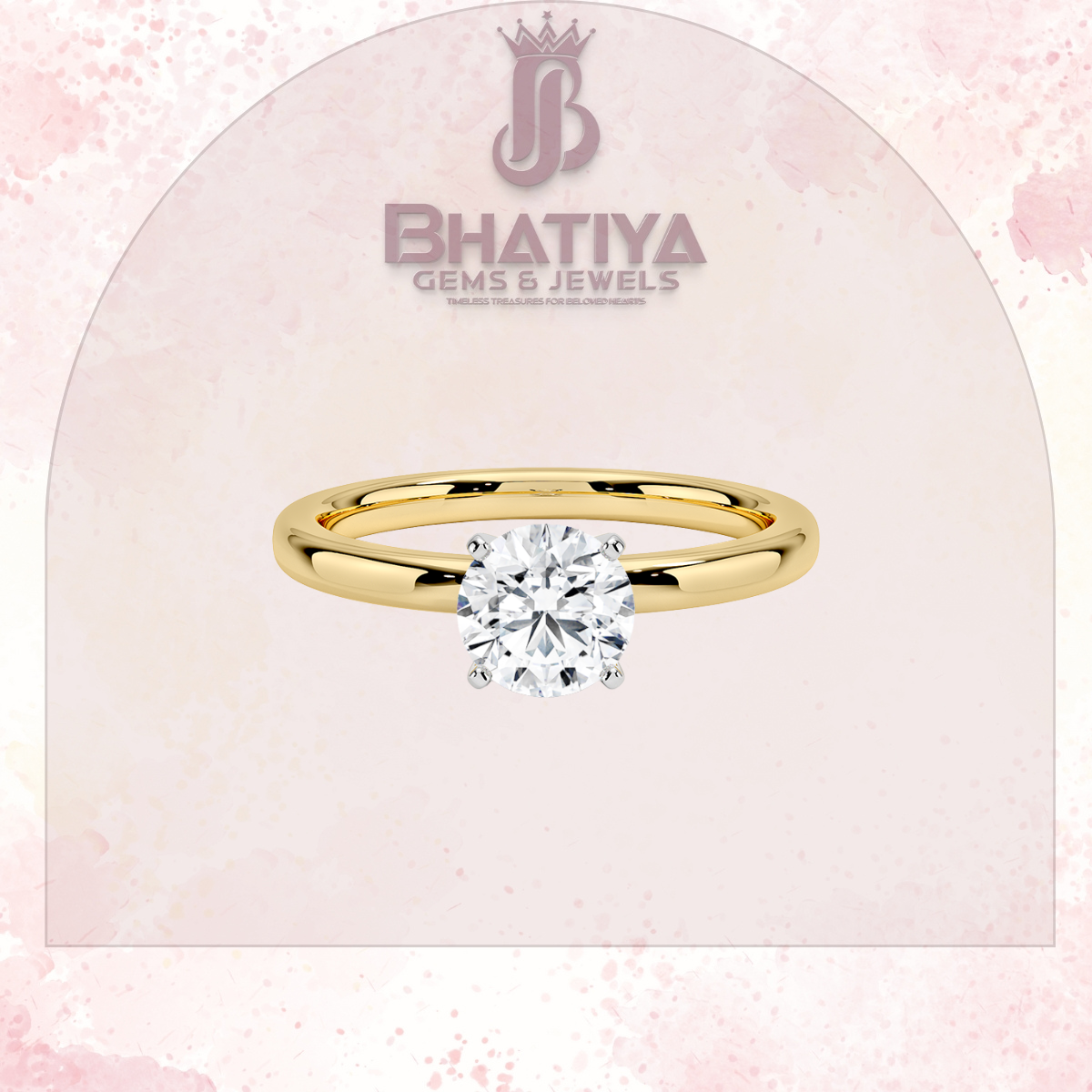 Elegant Diamond Solitaire Ring in 14K Gold with Comfort Fit Band – Timeless Piece for Engagements and Moissanite Diamond