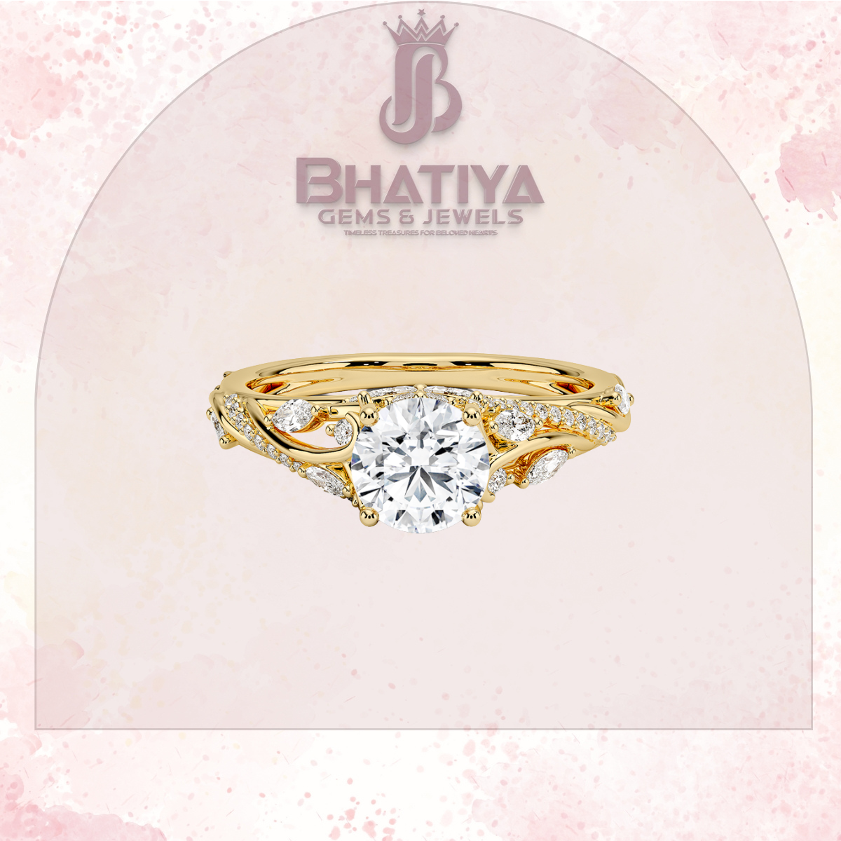 Begonia Vine Diamond Ring – Elegant Floral-Inspired Fine Jewelry Floral Touch of Luxury.