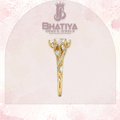 Begonia Vine Diamond Ring – Elegant Floral-Inspired Fine Jewelry Floral Touch of Luxury.