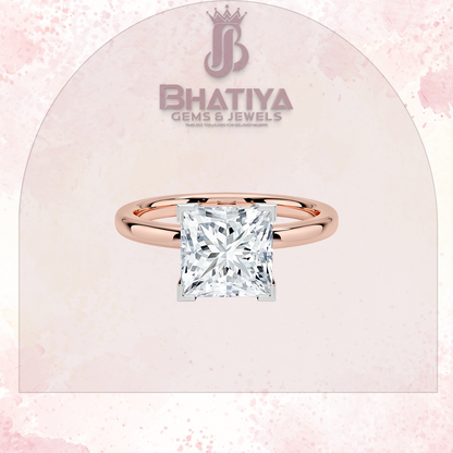Elegant Diamond Solitaire Ring in 14K Gold with Comfort Fit Band – Timeless Piece for Engagements and Moissanite Diamond