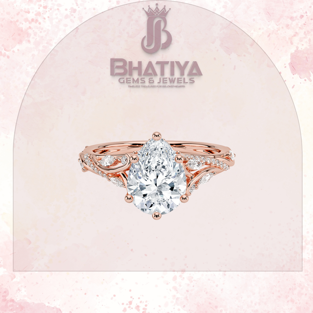 Begonia Vine Diamond Ring – Elegant Floral-Inspired Fine Jewelry Floral Touch of Luxury.