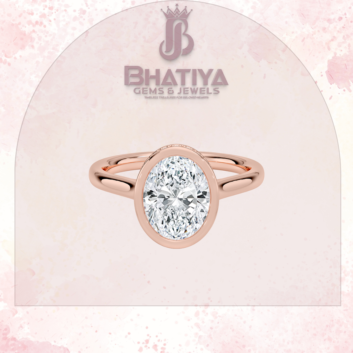 Radiant Elegance luxury Cut Diamond Ring in Yellow Gold Bezel Setting
