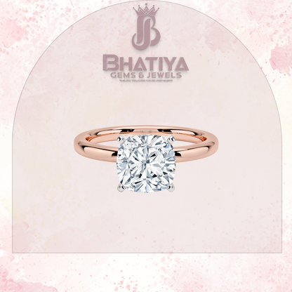Elegant Diamond Solitaire Ring in 14K Gold with Comfort Fit Band – Timeless Piece for Engagements and Moissanite Diamond