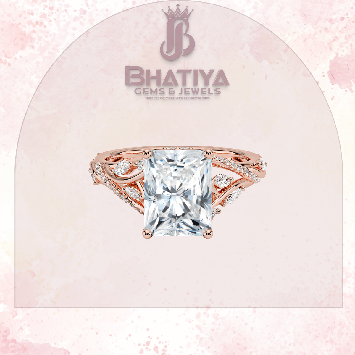Begonia Vine Diamond Ring – Elegant Floral-Inspired Fine Jewelry Floral Touch of Luxury.