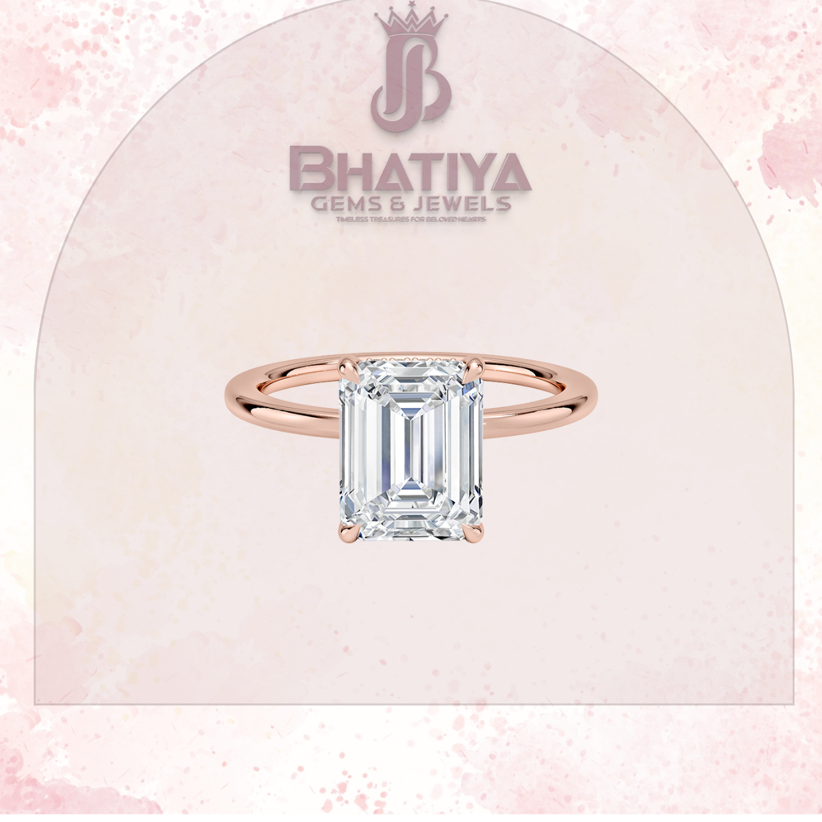 Classic Diamond Engagement Ring Minimalist Yellow Gold Setting Pure Love Solitaire Ring.