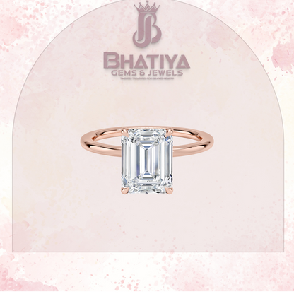 Classic Diamond Engagement Ring Minimalist Yellow Gold Setting Pure Love Solitaire Ring.