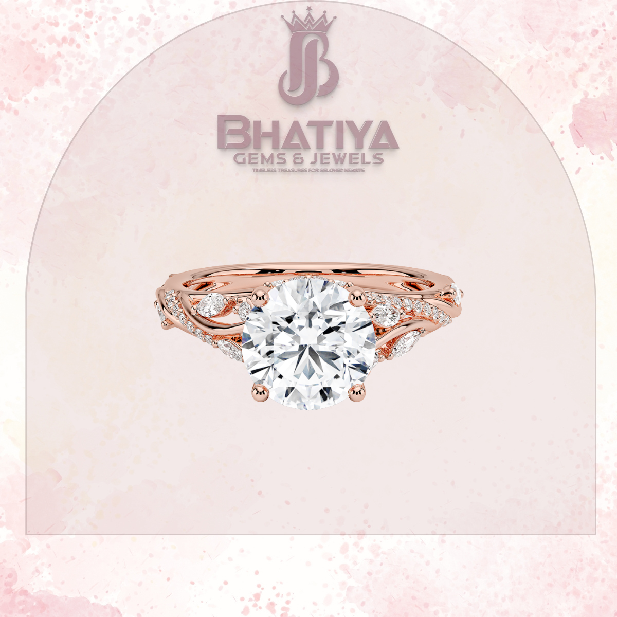 Begonia Vine Diamond Ring – Elegant Floral-Inspired Fine Jewelry Floral Touch of Luxury.