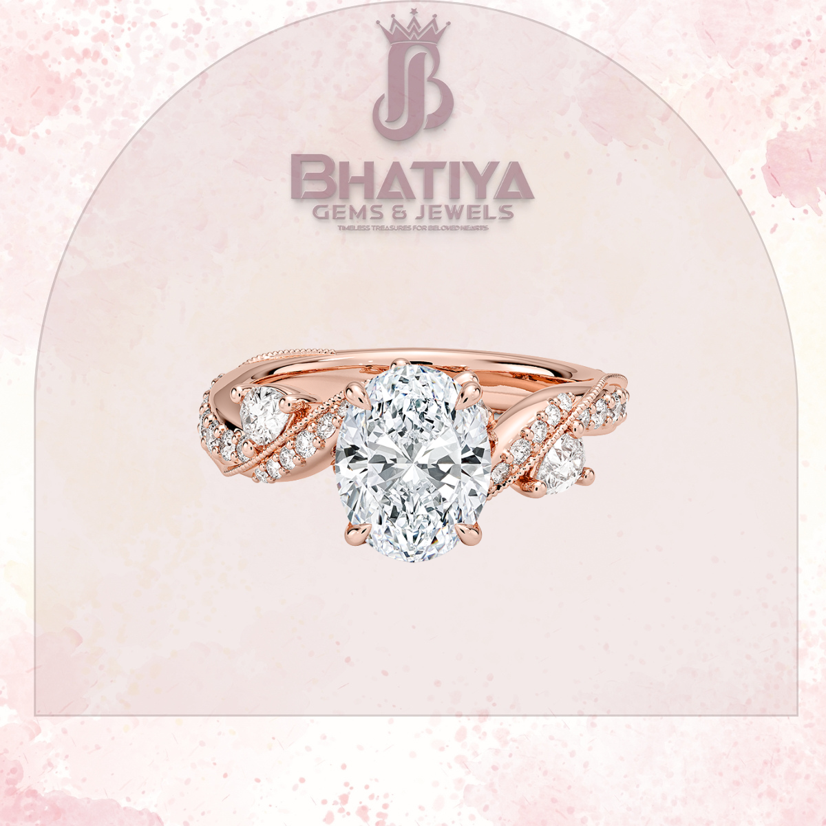 Royal Radiance Diamond Ring – 14K Gold Plated with Twisted Pave Band For Men's and Woman