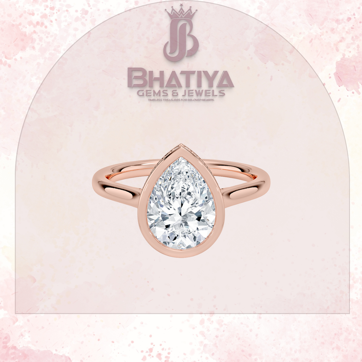 Radiant Elegance luxury Cut Diamond Ring in Yellow Gold Bezel Setting