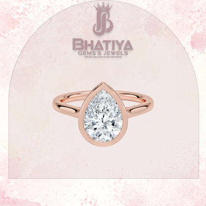 Radiant Elegance luxury Cut Diamond Ring in Yellow Gold Bezel Setting