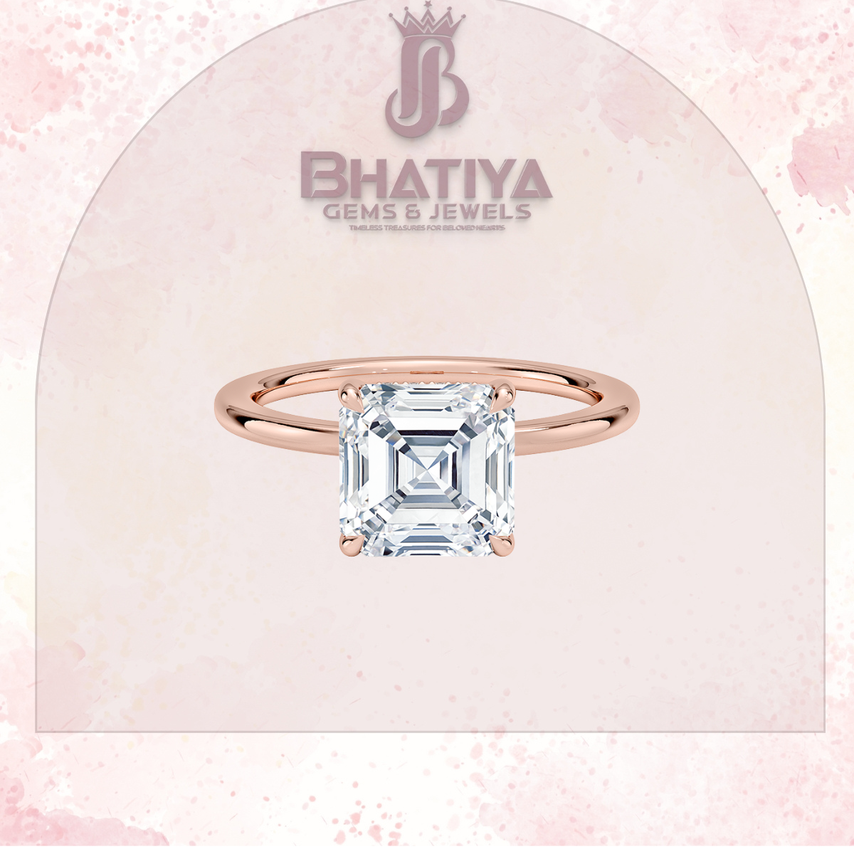 Classic Diamond Engagement Ring Minimalist Yellow Gold Setting Pure Love Solitaire Ring.