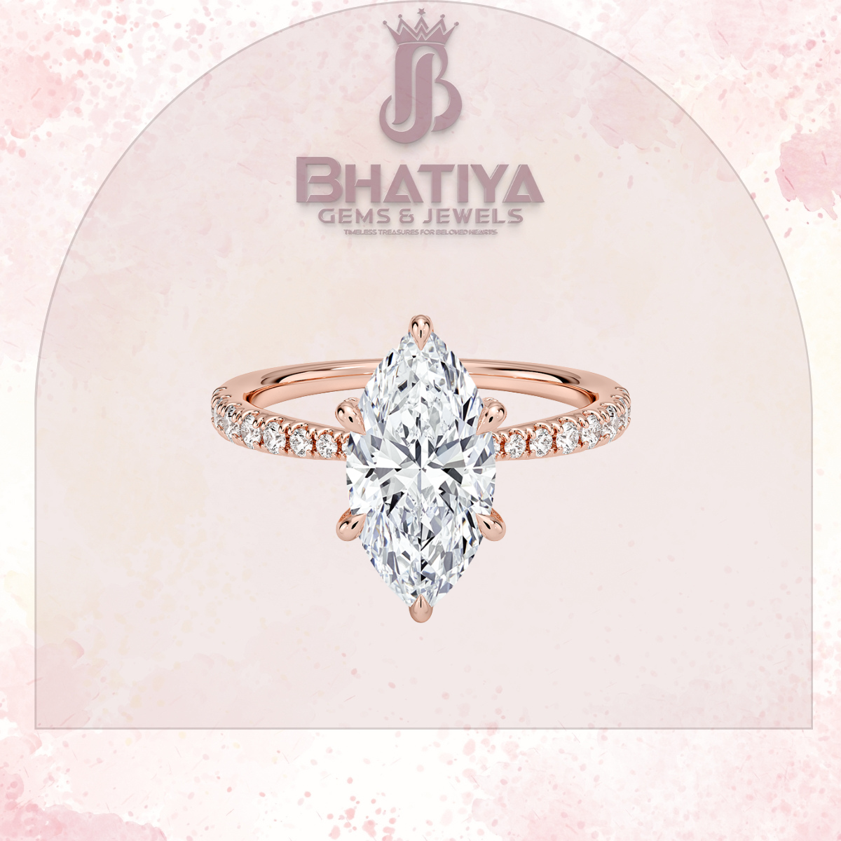 Round Brilliant Moissanite Diamond Solitaire Engagement Ring in 18K Yellow Gold Pave Band Sparkle