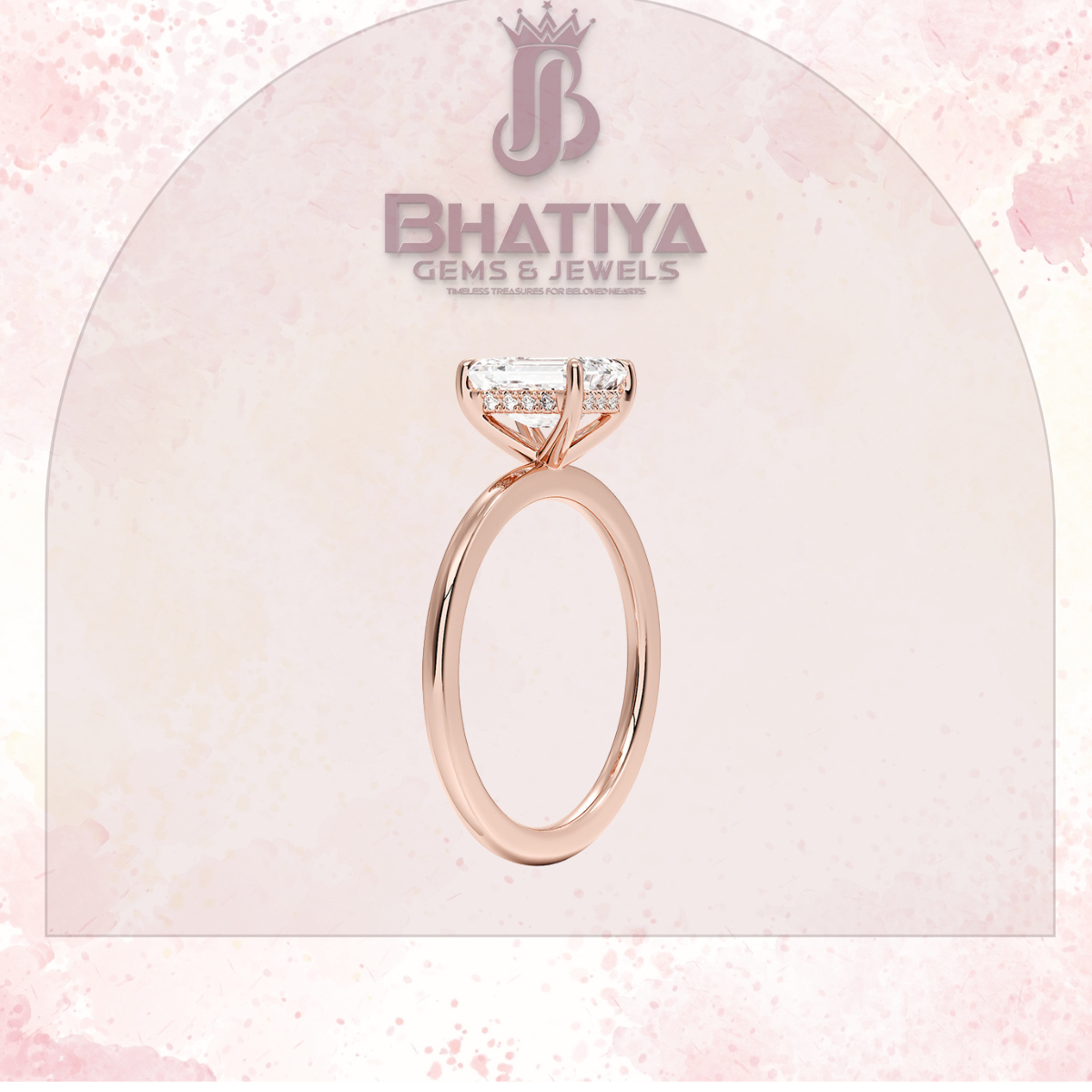 Classic Diamond Engagement Ring Minimalist Yellow Gold Setting Pure Love Solitaire Ring.