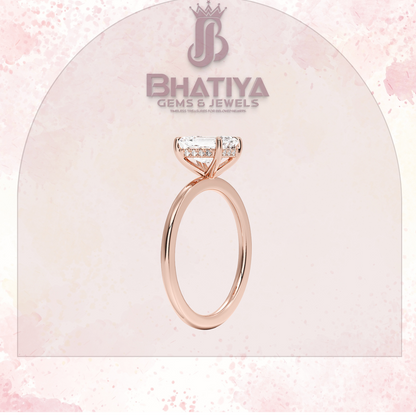 Classic Diamond Engagement Ring Minimalist Yellow Gold Setting Pure Love Solitaire Ring.