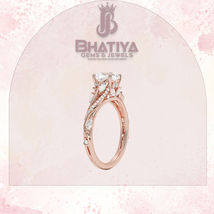 Begonia Vine Diamond Ring – Elegant Floral-Inspired Fine Jewelry Floral Touch of Luxury.