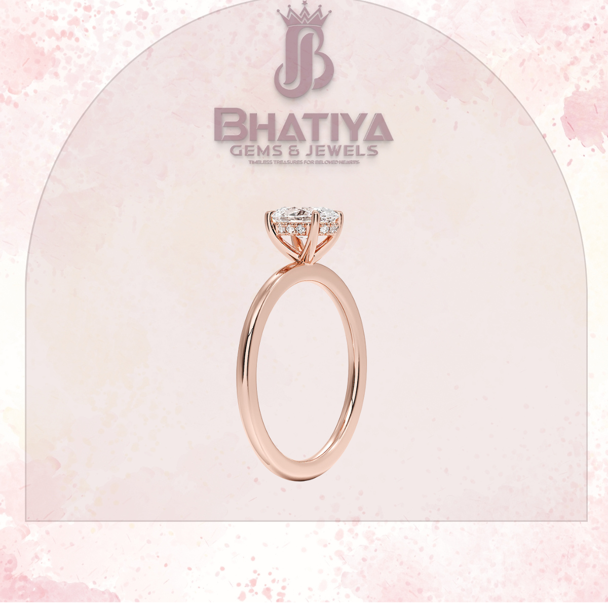 Classic Diamond Engagement Ring Minimalist Yellow Gold Setting Pure Love Solitaire Ring.