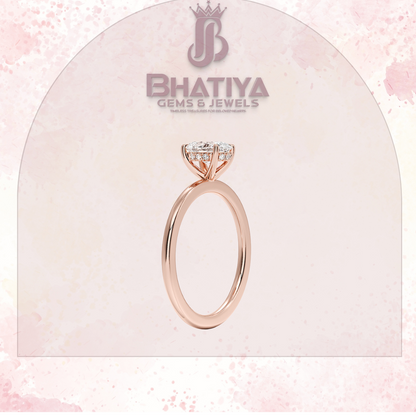 Classic Diamond Engagement Ring Minimalist Yellow Gold Setting Pure Love Solitaire Ring.