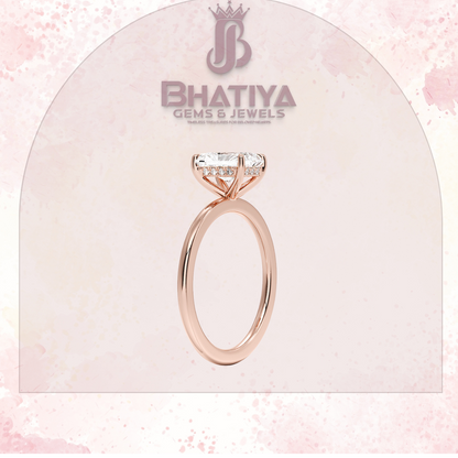 Classic Diamond Engagement Ring Minimalist Yellow Gold Setting Pure Love Solitaire Ring.