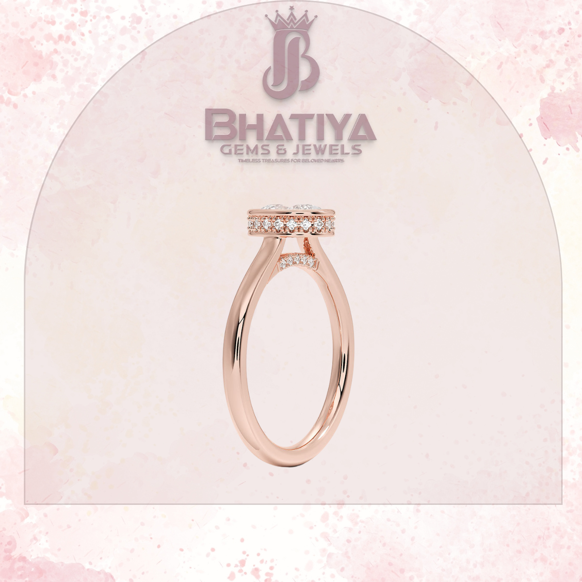 Radiant Elegance luxury Cut Diamond Ring in Yellow Gold Bezel Setting