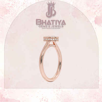 Radiant Elegance luxury Cut Diamond Ring in Yellow Gold Bezel Setting