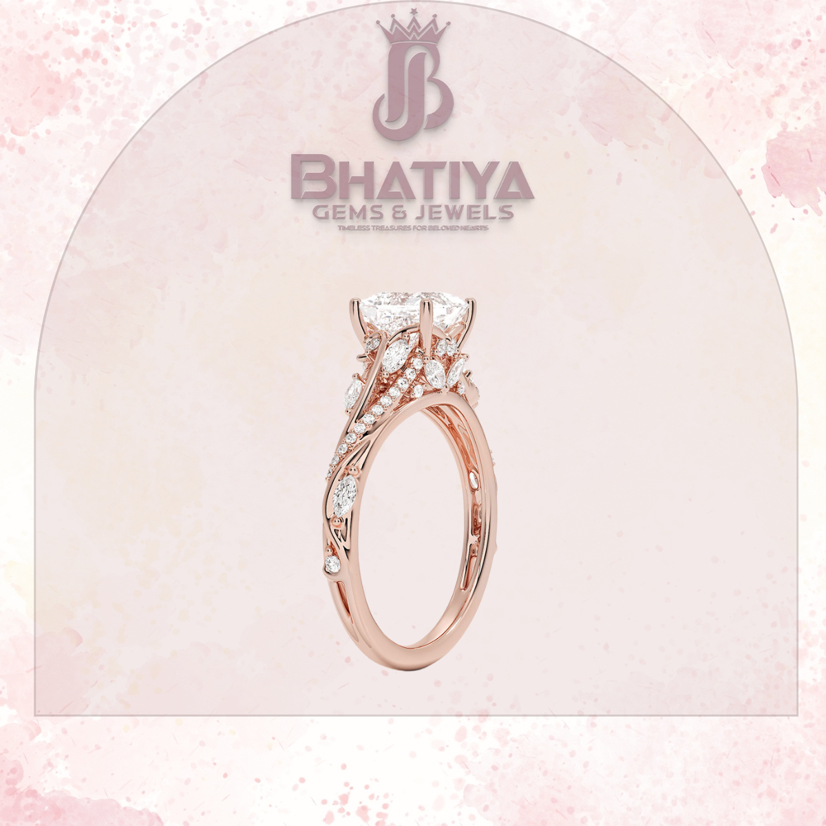 Begonia Vine Diamond Ring – Elegant Floral-Inspired Fine Jewelry Floral Touch of Luxury.