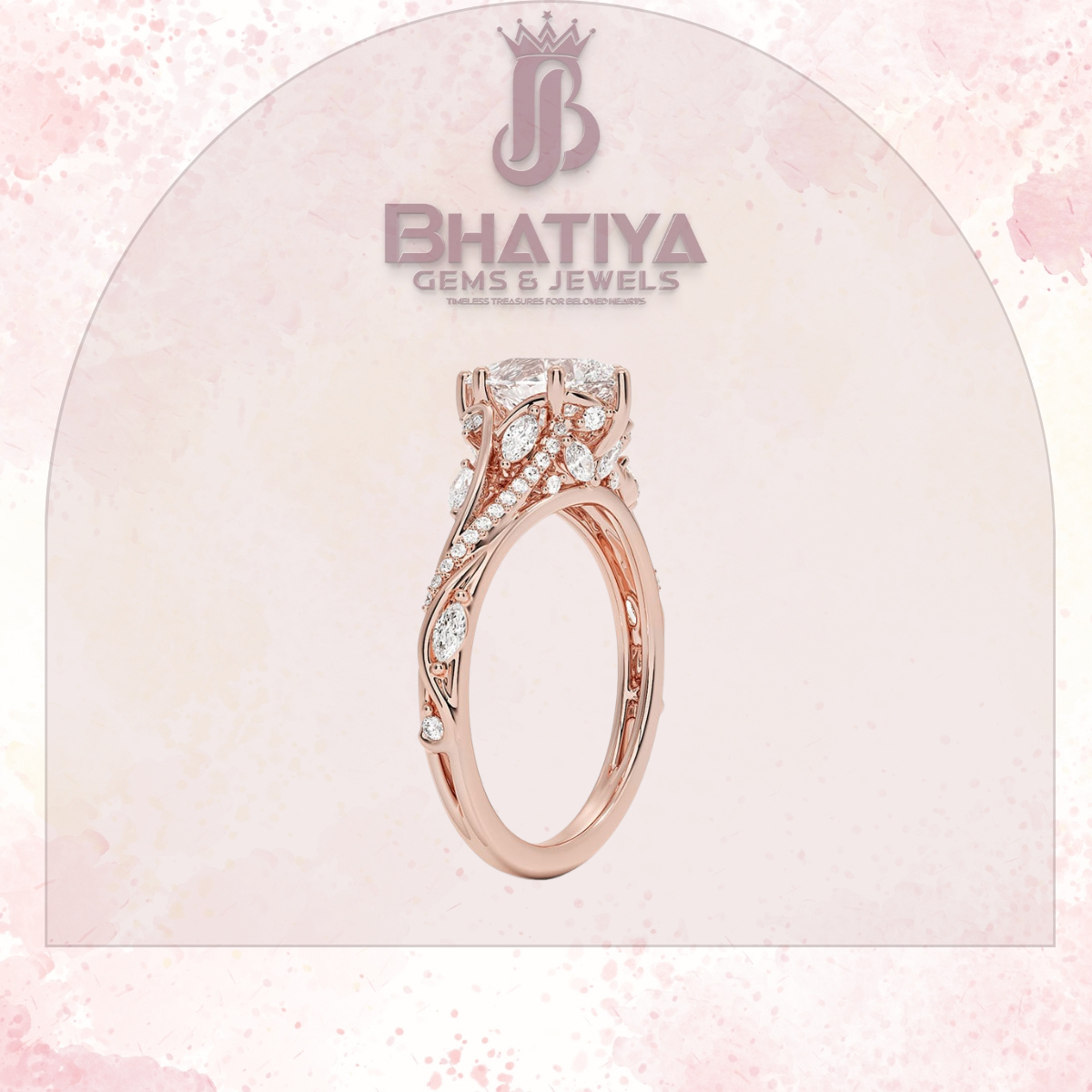 Begonia Vine Diamond Ring – Elegant Floral-Inspired Fine Jewelry Floral Touch of Luxury.