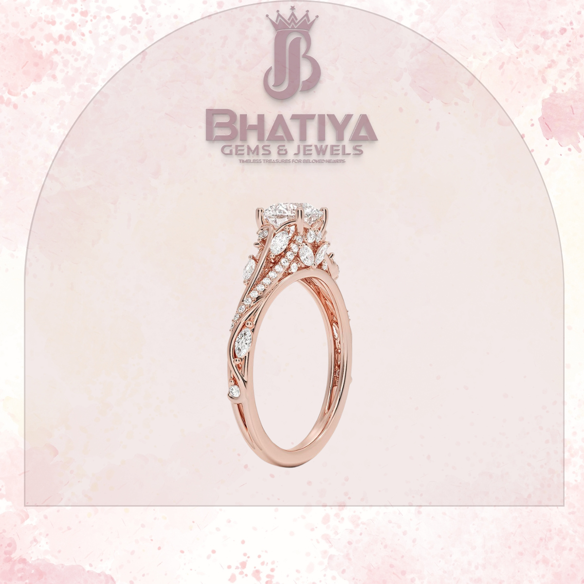 Begonia Vine Diamond Ring – Elegant Floral-Inspired Fine Jewelry Floral Touch of Luxury.