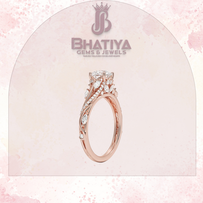 Begonia Vine Diamond Ring – Elegant Floral-Inspired Fine Jewelry Floral Touch of Luxury.