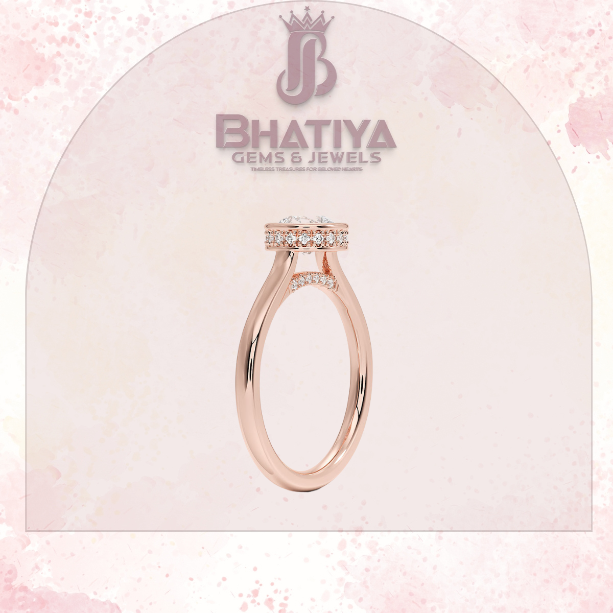 Radiant Elegance luxury Cut Diamond Ring in Yellow Gold Bezel Setting