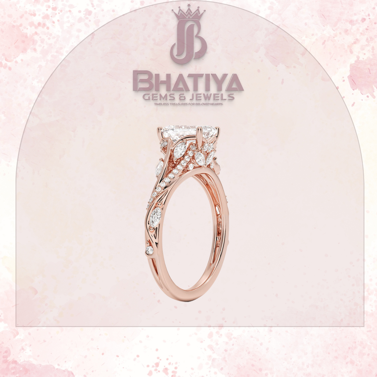 Begonia Vine Diamond Ring – Elegant Floral-Inspired Fine Jewelry Floral Touch of Luxury.