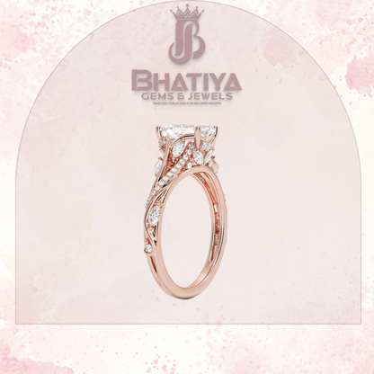 Begonia Vine Diamond Ring – Elegant Floral-Inspired Fine Jewelry Floral Touch of Luxury.