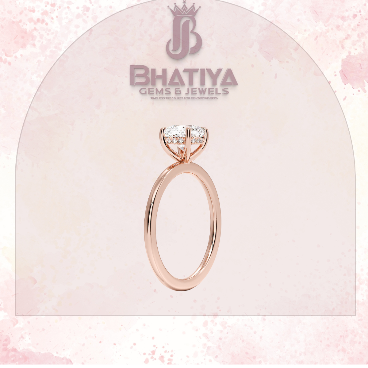 Classic Diamond Engagement Ring Minimalist Yellow Gold Setting Pure Love Solitaire Ring.