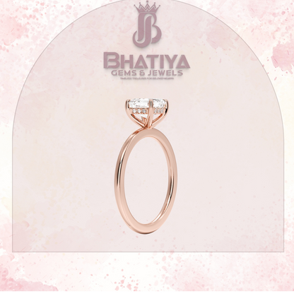 Classic Diamond Engagement Ring Minimalist Yellow Gold Setting Pure Love Solitaire Ring.