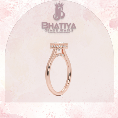 Radiant Elegance luxury Cut Diamond Ring in Yellow Gold Bezel Setting
