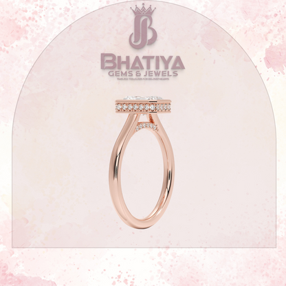 Radiant Elegance luxury Cut Diamond Ring in Yellow Gold Bezel Setting