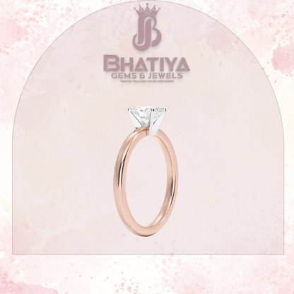 Elegant Diamond Solitaire Ring in 14K Gold with Comfort Fit Band – Timeless Piece for Engagements and Moissanite Diamond