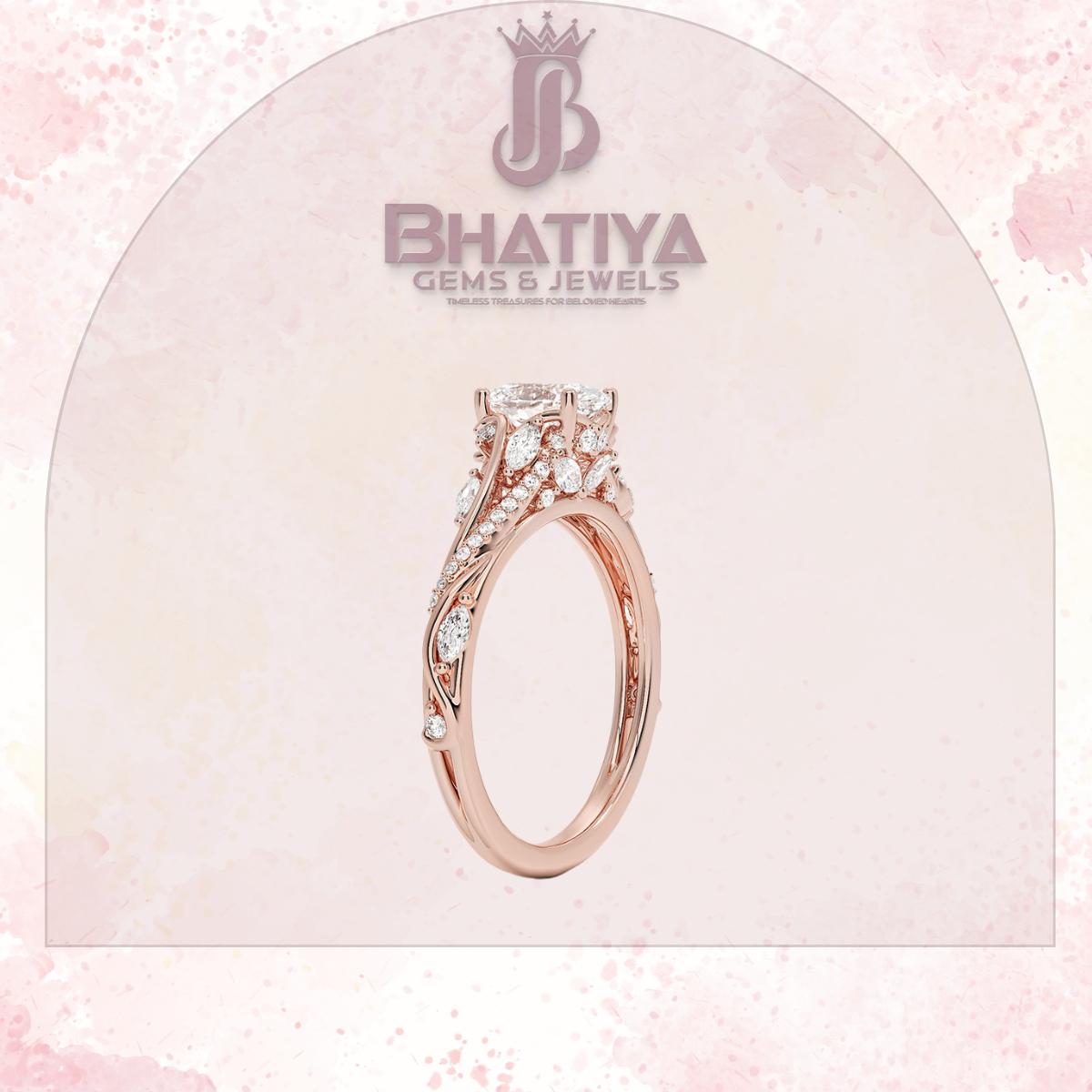 Begonia Vine Diamond Ring – Elegant Floral-Inspired Fine Jewelry Floral Touch of Luxury.