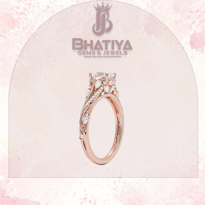 Begonia Vine Diamond Ring – Elegant Floral-Inspired Fine Jewelry Floral Touch of Luxury.