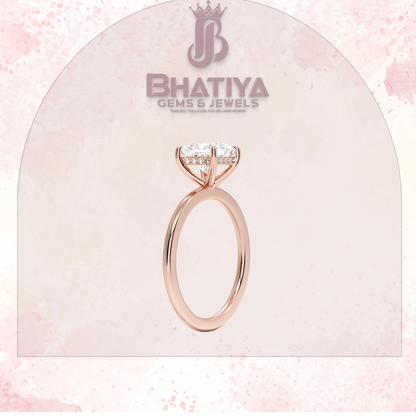 Classic Diamond Engagement Ring Minimalist Yellow Gold Setting Pure Love Solitaire Ring.
