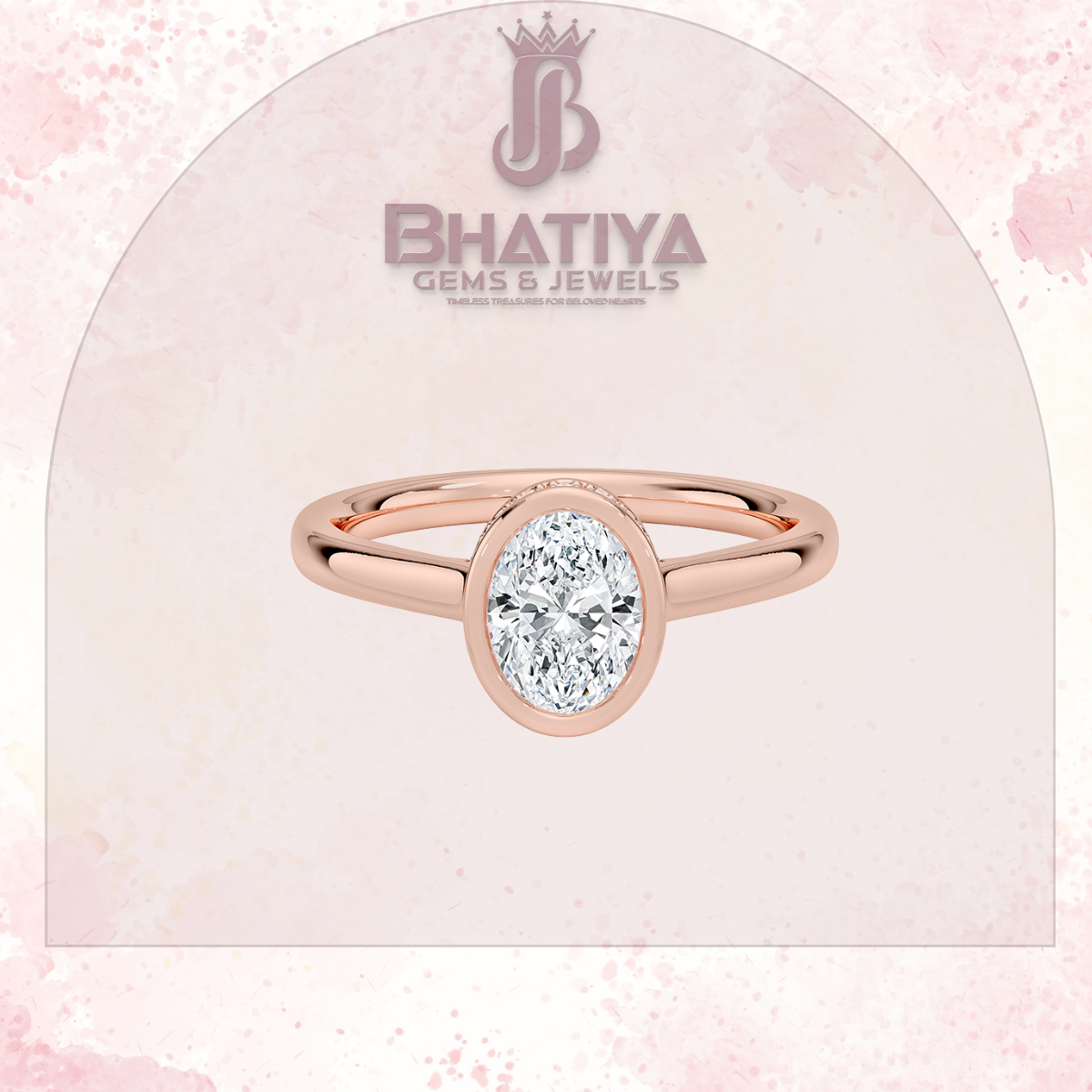 Radiant Elegance luxury Cut Diamond Ring in Yellow Gold Bezel Setting