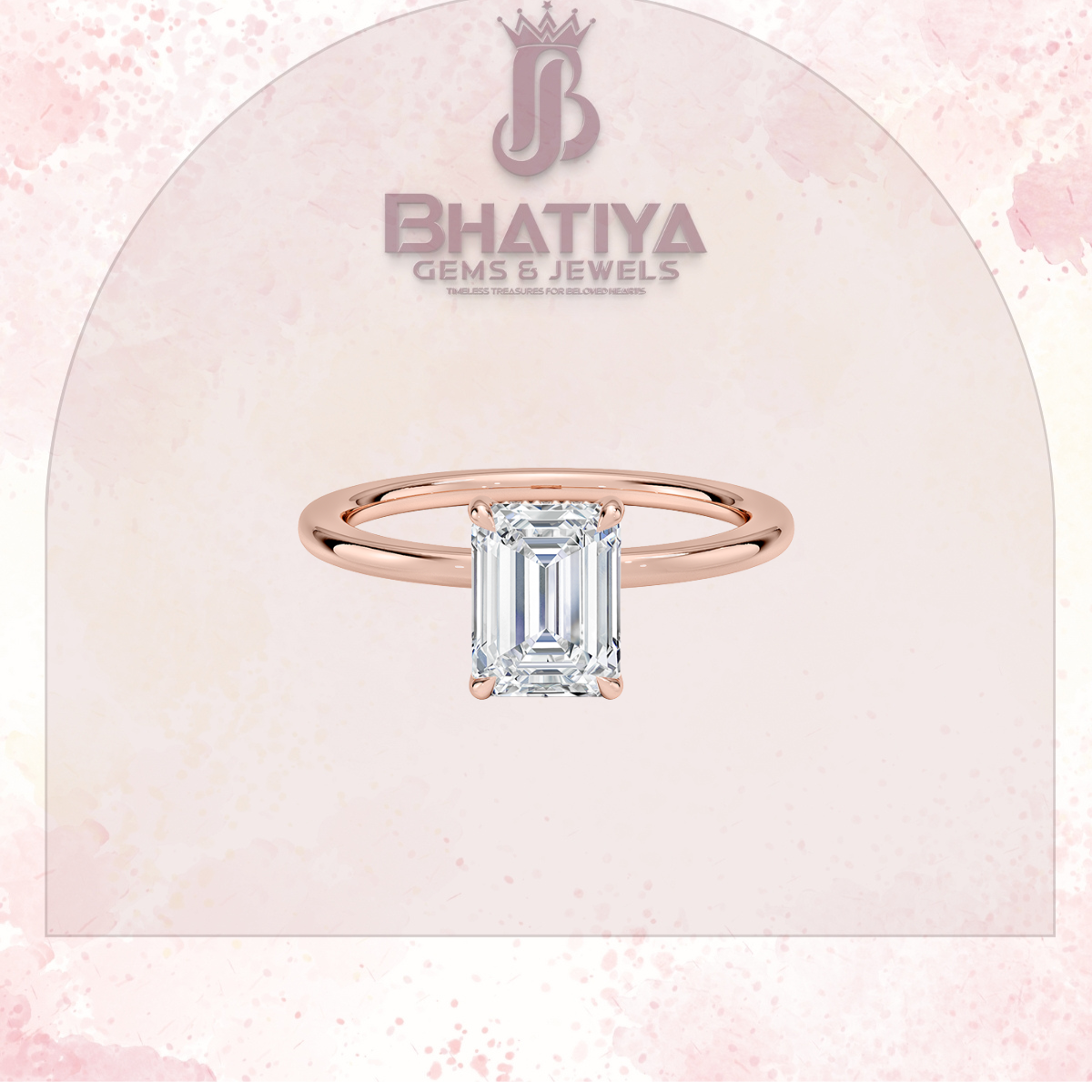 Classic Diamond Engagement Ring Minimalist Yellow Gold Setting Pure Love Solitaire Ring.