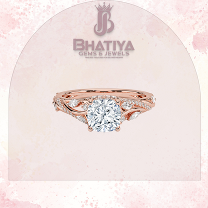 Begonia Vine Diamond Ring – Elegant Floral-Inspired Fine Jewelry Floral Touch of Luxury.