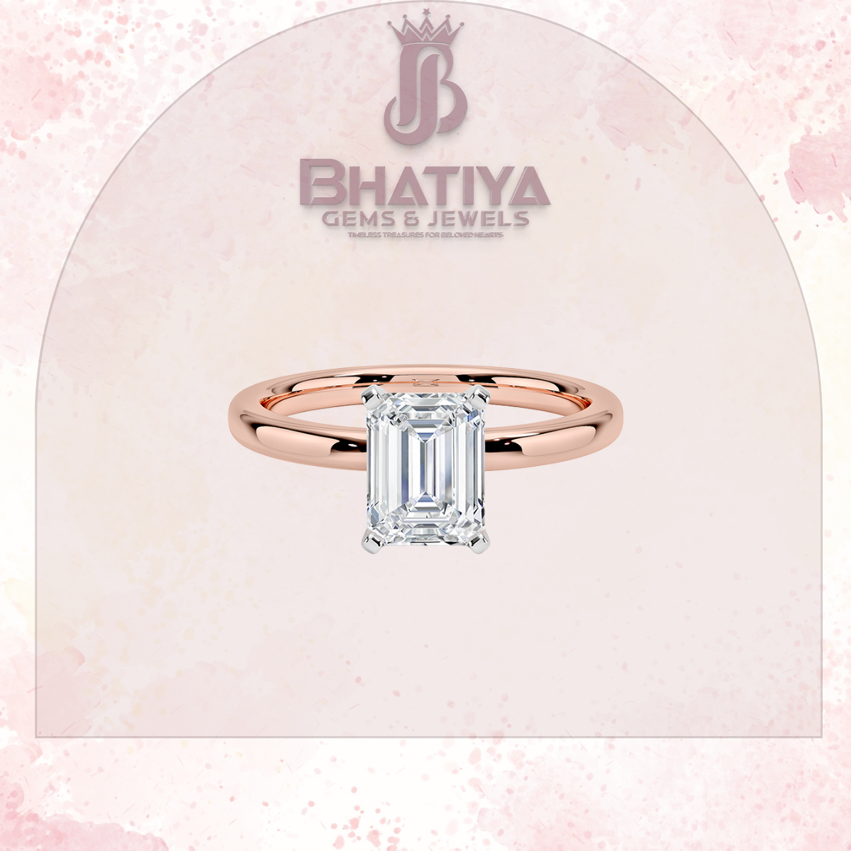Elegant Emerald-Cut Solitaire Ring in 14K Yellow Gold with 2mm Comfort Fit Band and Moissanite Diamond – Perfect for Engagements and Gifts
