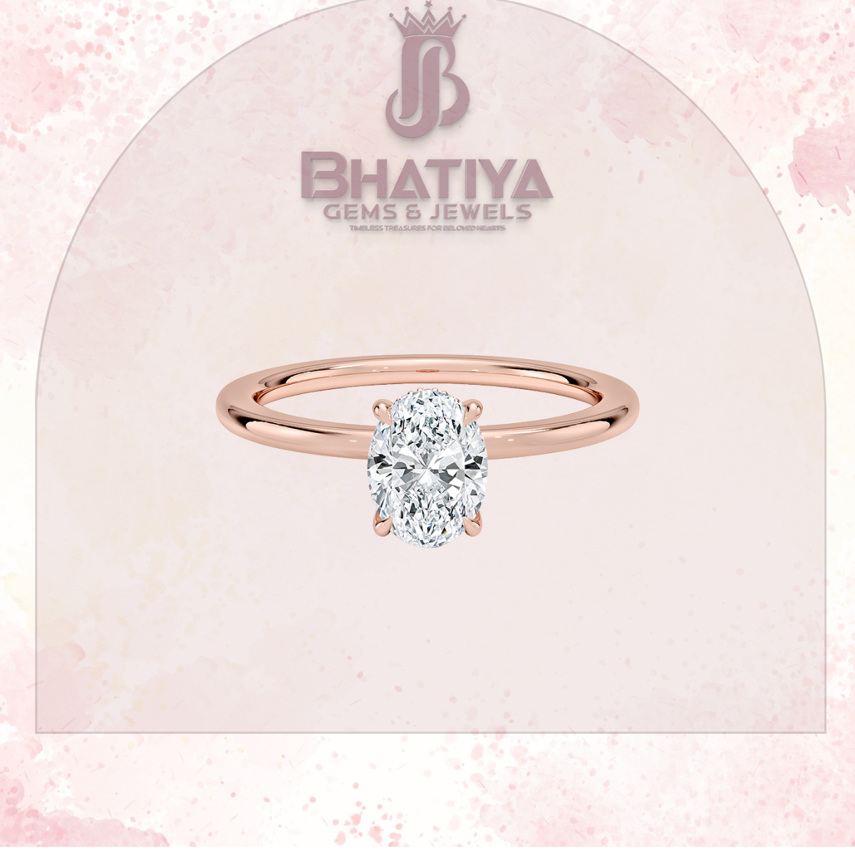 Classic Diamond Engagement Ring Minimalist Yellow Gold Setting Pure Love Solitaire Ring.