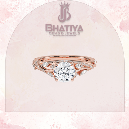 Begonia Vine Diamond Ring – Elegant Floral-Inspired Fine Jewelry Floral Touch of Luxury.