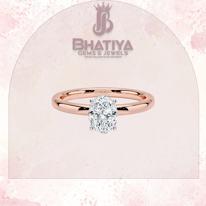 Elegant Diamond Solitaire Ring in 14K Gold with Comfort Fit Band – Timeless Piece for Engagements and Moissanite Diamond