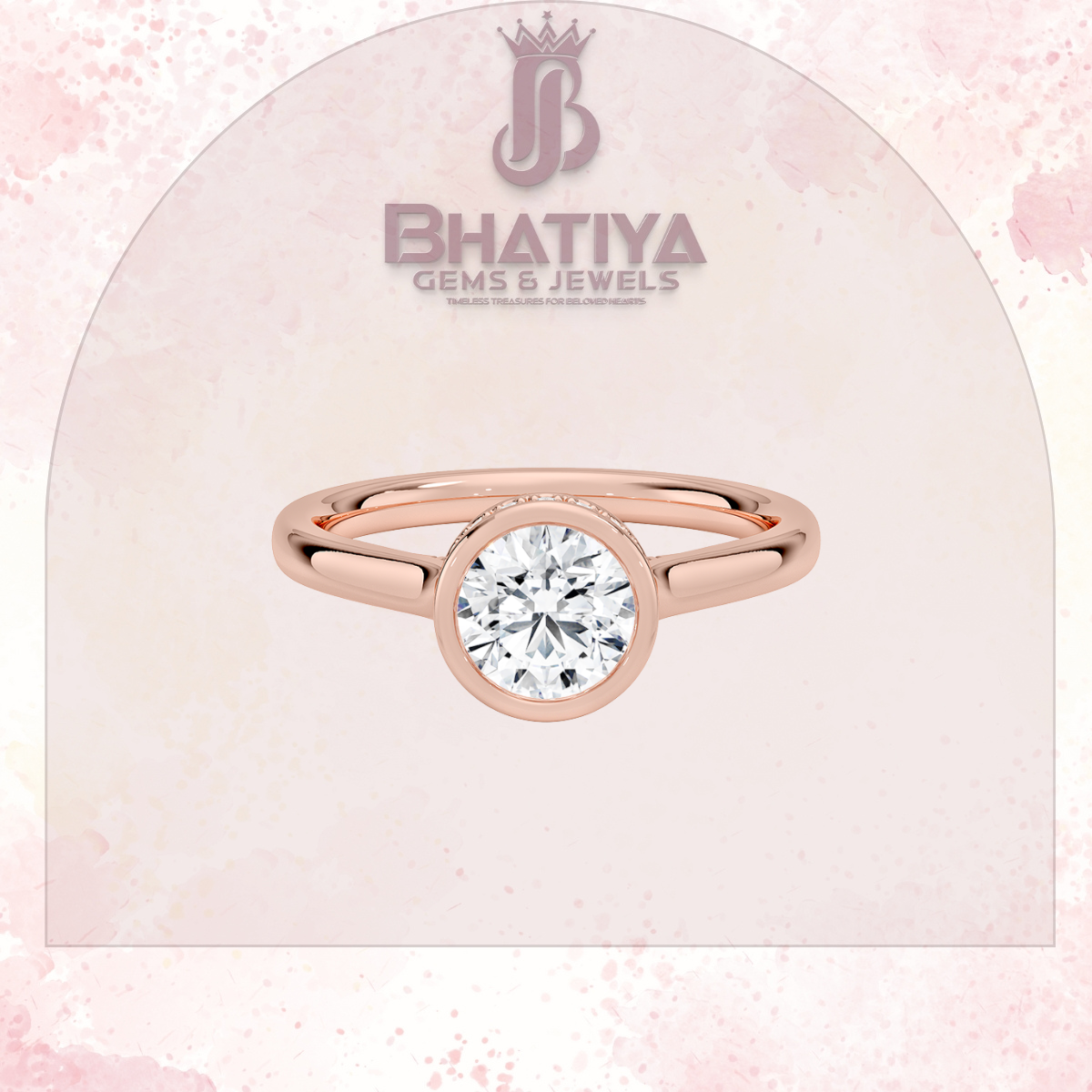 Radiant Elegance luxury Cut Diamond Ring in Yellow Gold Bezel Setting