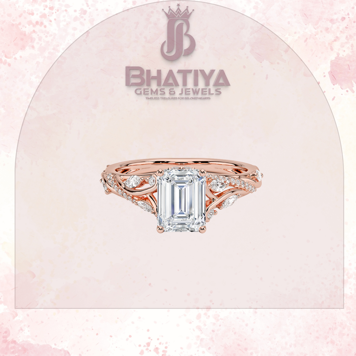 Begonia Vine Diamond Ring – Elegant Floral-Inspired Fine Jewelry Floral Touch of Luxury.