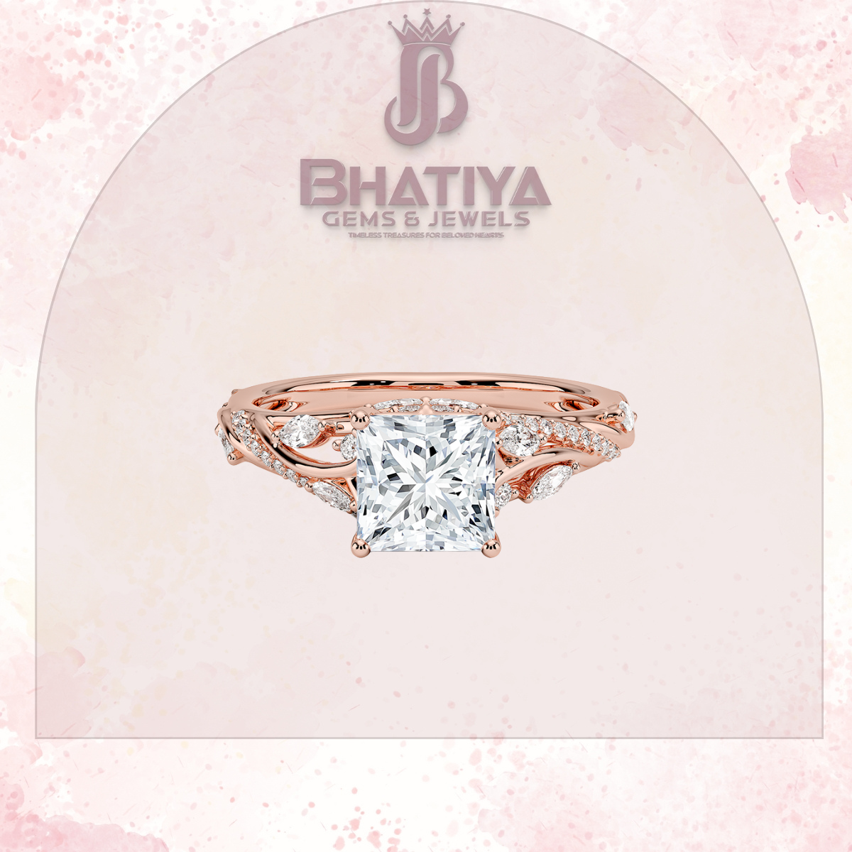 Begonia Vine Diamond Ring – Elegant Floral-Inspired Fine Jewelry Floral Touch of Luxury.