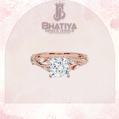 Begonia Vine Diamond Ring – Elegant Floral-Inspired Fine Jewelry Floral Touch of Luxury.